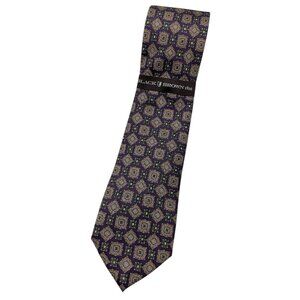 NEW BLACK BROWN 1826 Men's 100% Silk Necktie LUXURY Purple Brown Paisley W:2.5"